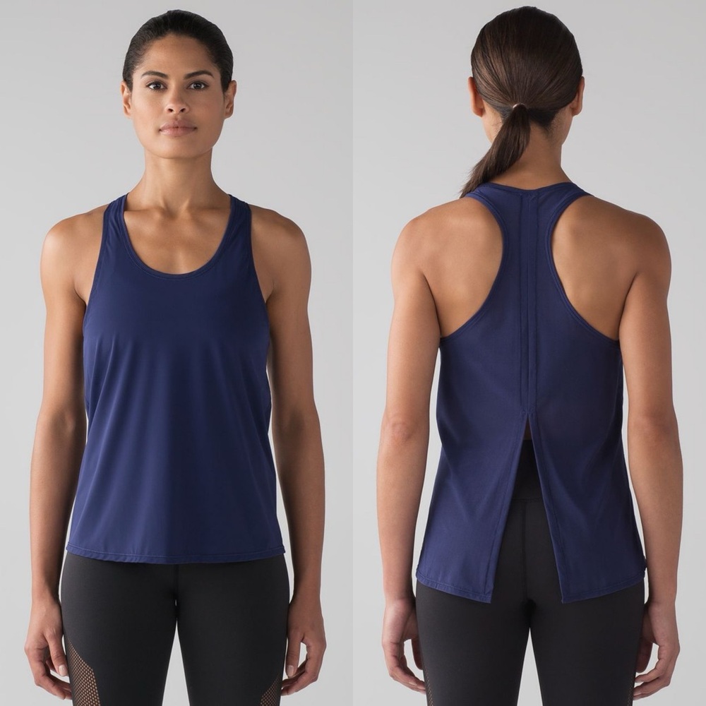 Lululemon Athletica Two With One Singlet Racerback Tank Top in Blueberry Jam
